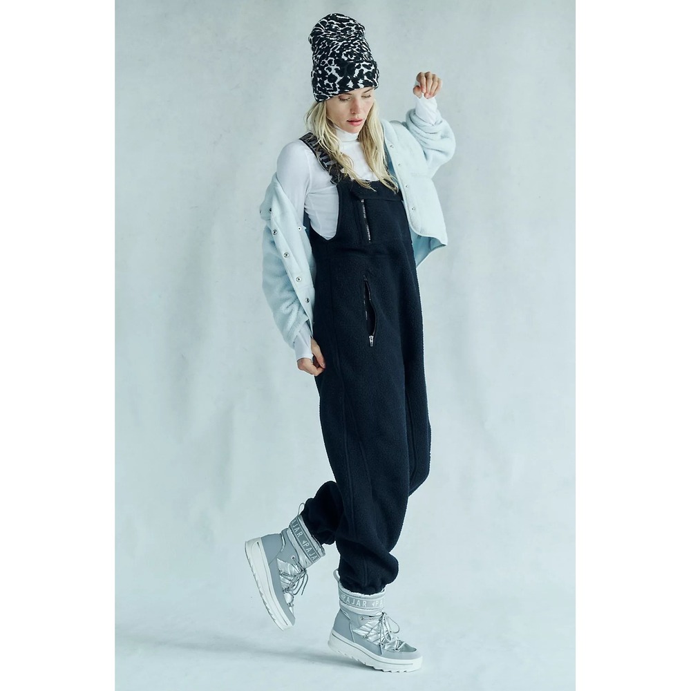 Free People Movement Women's Hit the Slopes Salopette Black Overalls XS NWT